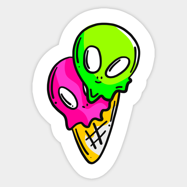 Sweet Alien Cute Alien Space Aliens Sticker by rjstyle7